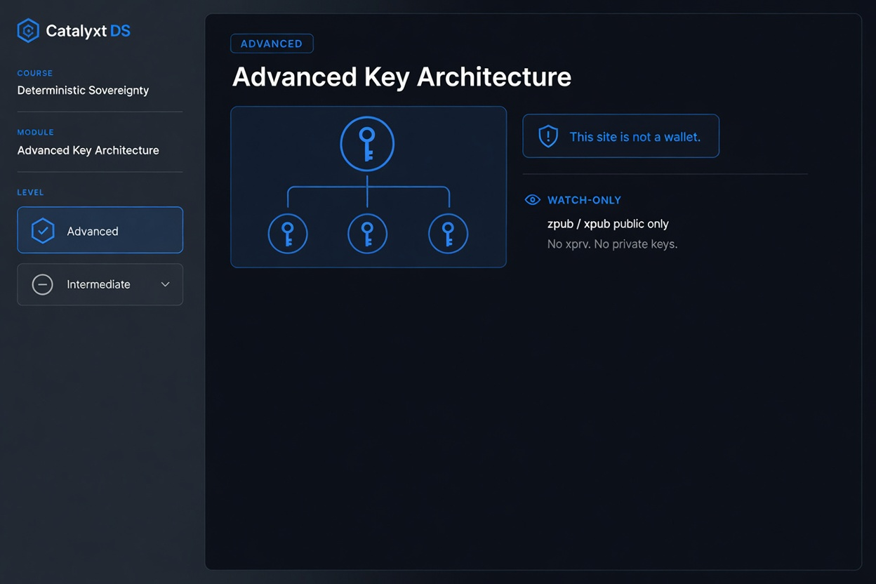 master key to three child keys. This site is not a wallet.